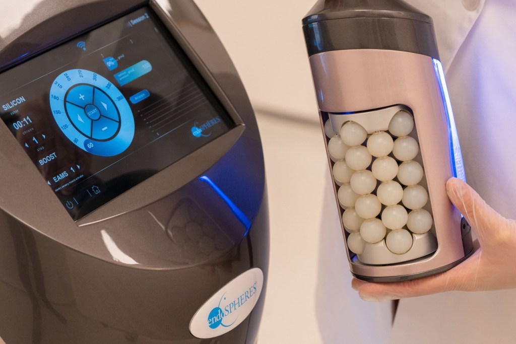 close up of endospheres device